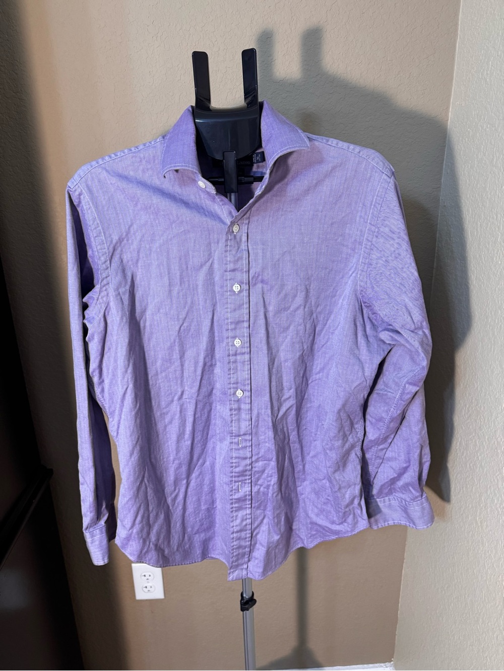 Classic Polo Ralph Lauren Purple Button-Down Herringbone Dress Shirt